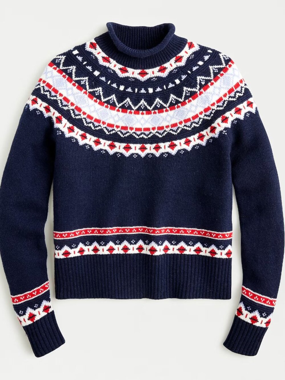 J. Crew Women's rollneck™ sweater in Fair Isle size M